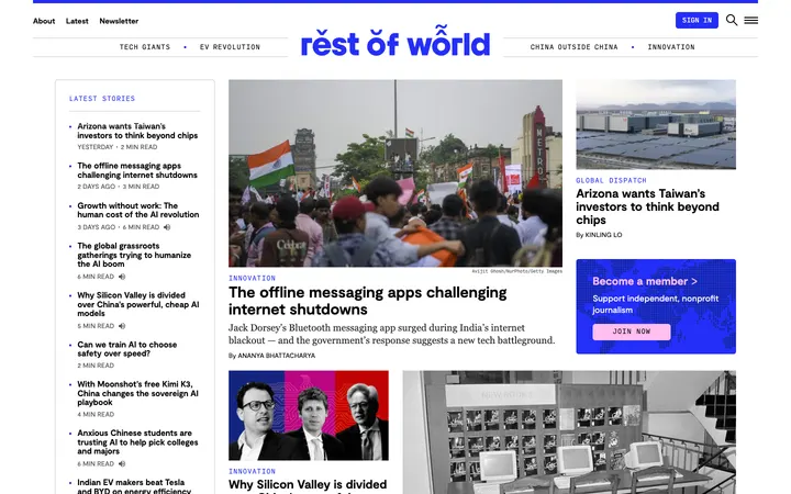 Rest of World homepage