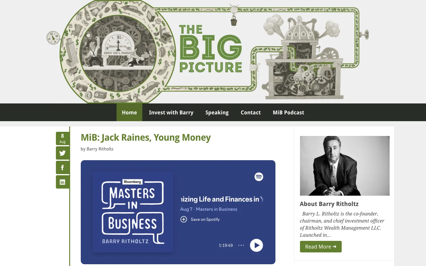 Screenshot of the The Big Picture homepage
