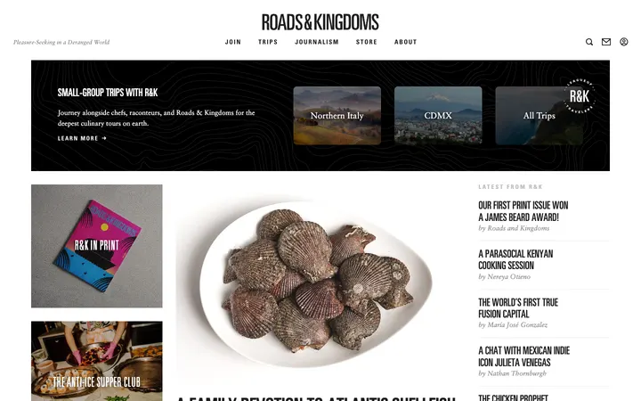 Roads & Kingdoms homepage