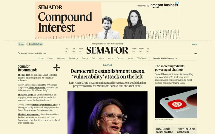 Semafor homepage