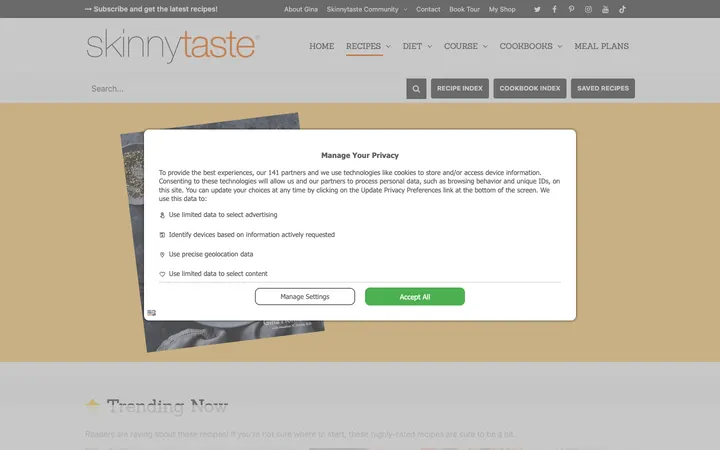 Skinnytaste homepage