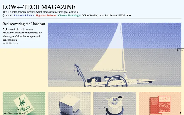 Low-Tech Magazine homepage