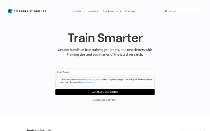 Stronger by Science homepage