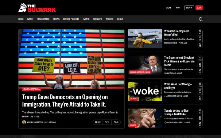 The Bulwark homepage