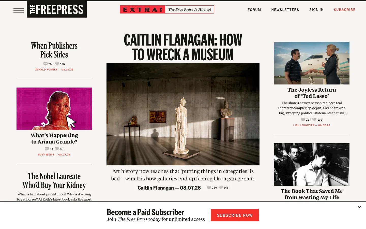 Screenshot of the The Free Press homepage