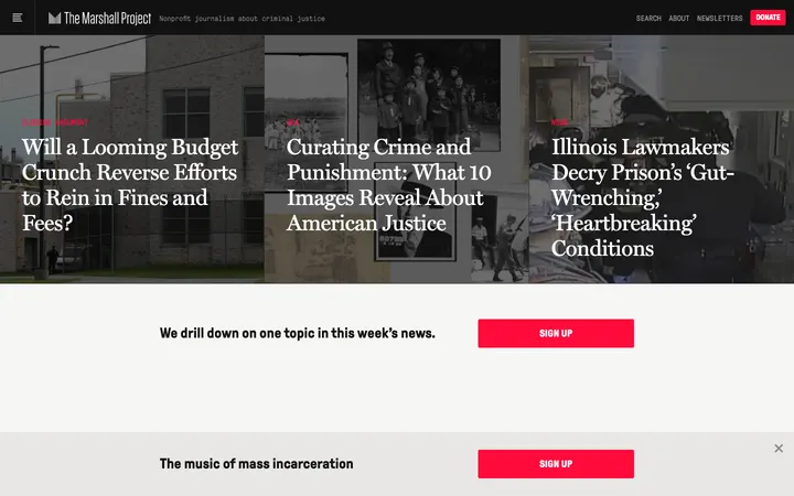 The Marshall Project homepage