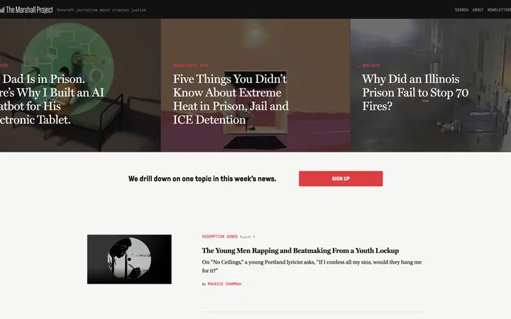 The Marshall Project homepage