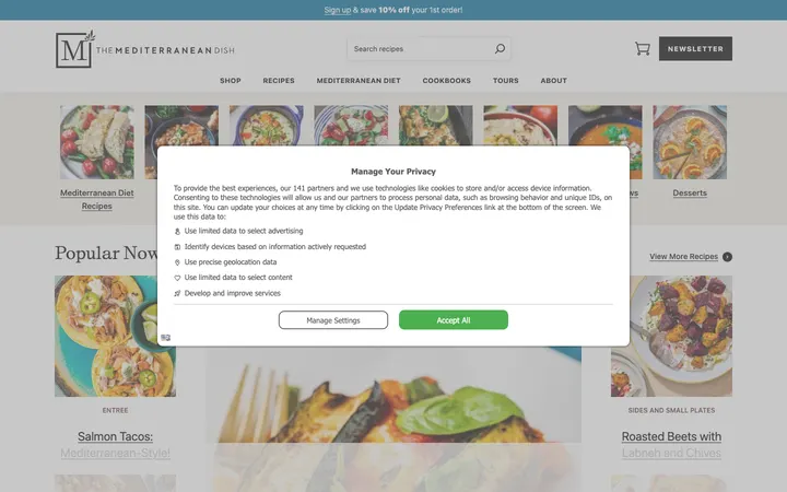 The Mediterranean Dish homepage