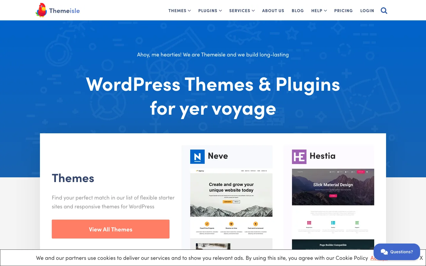 Screenshot of the ThemeIsle homepage