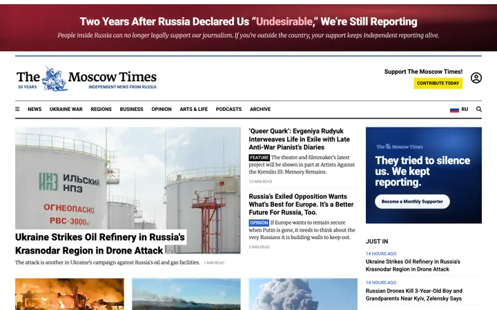 The Moscow Times homepage