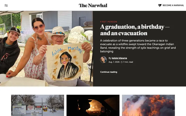The Narwhal homepage