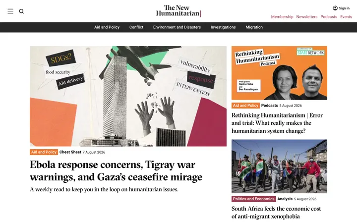 The New Humanitarian homepage