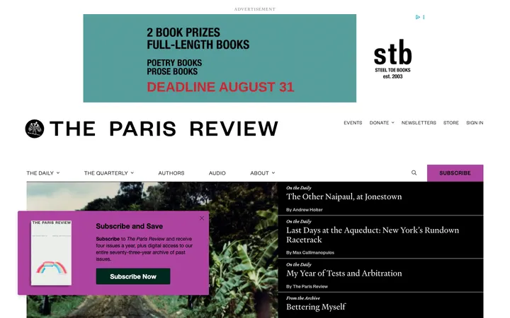 The Paris Review homepage