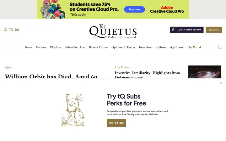The Quietus homepage
