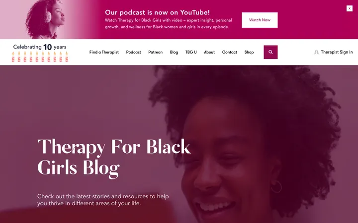 Therapy for Black Girls homepage