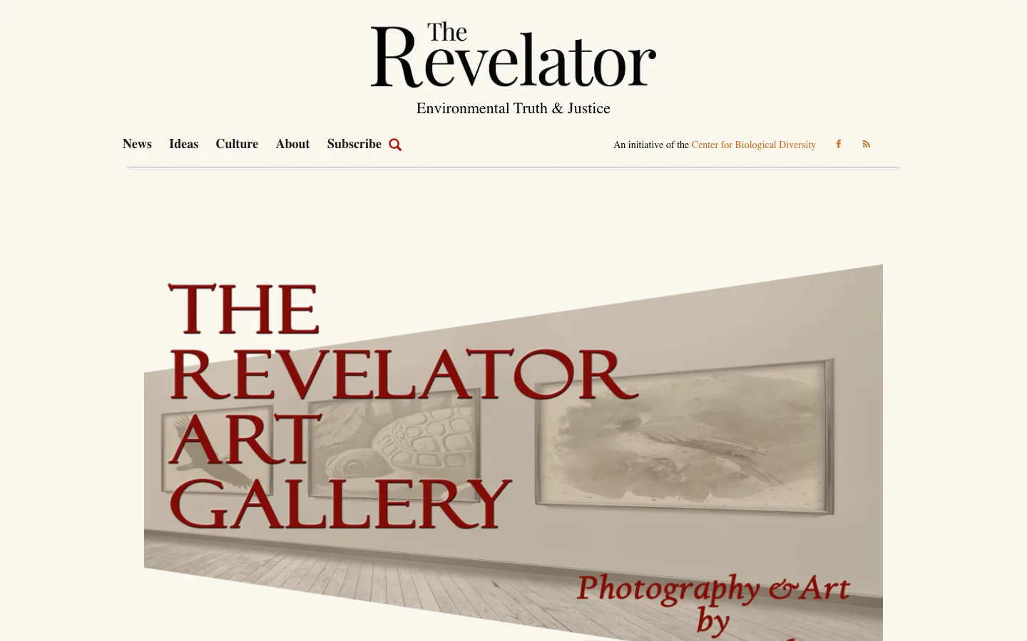 Screenshot of the The Revelator homepage