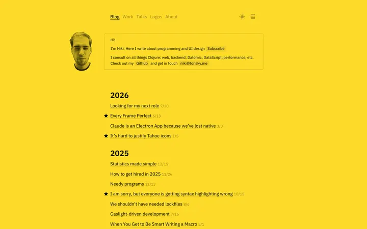 Nikita Prokopov (tonsky) homepage